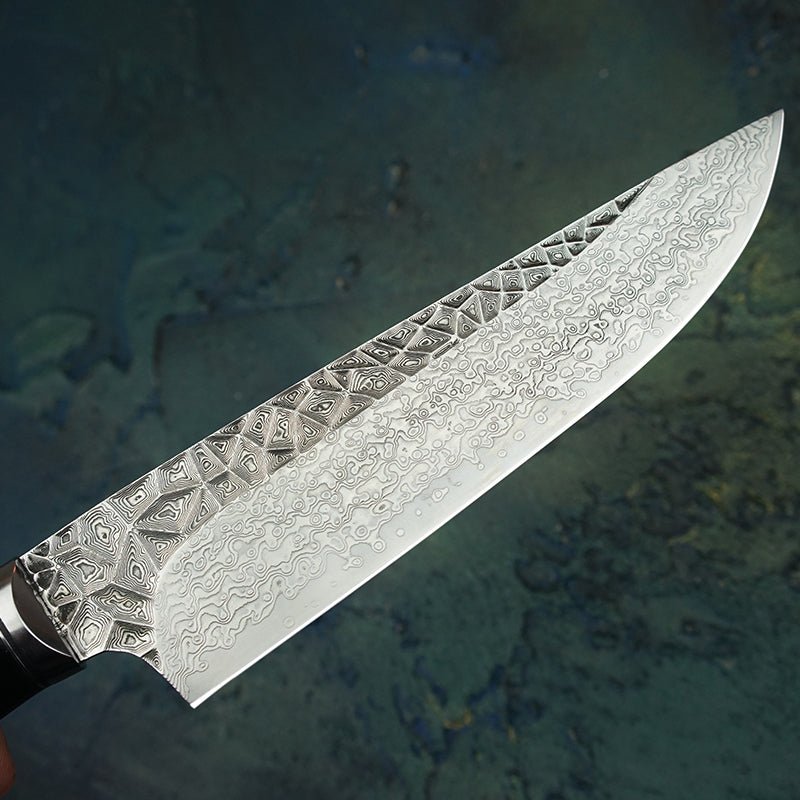 Handcrafted Damascus VG10 Knife with Leather Sheath - NZ Tackle