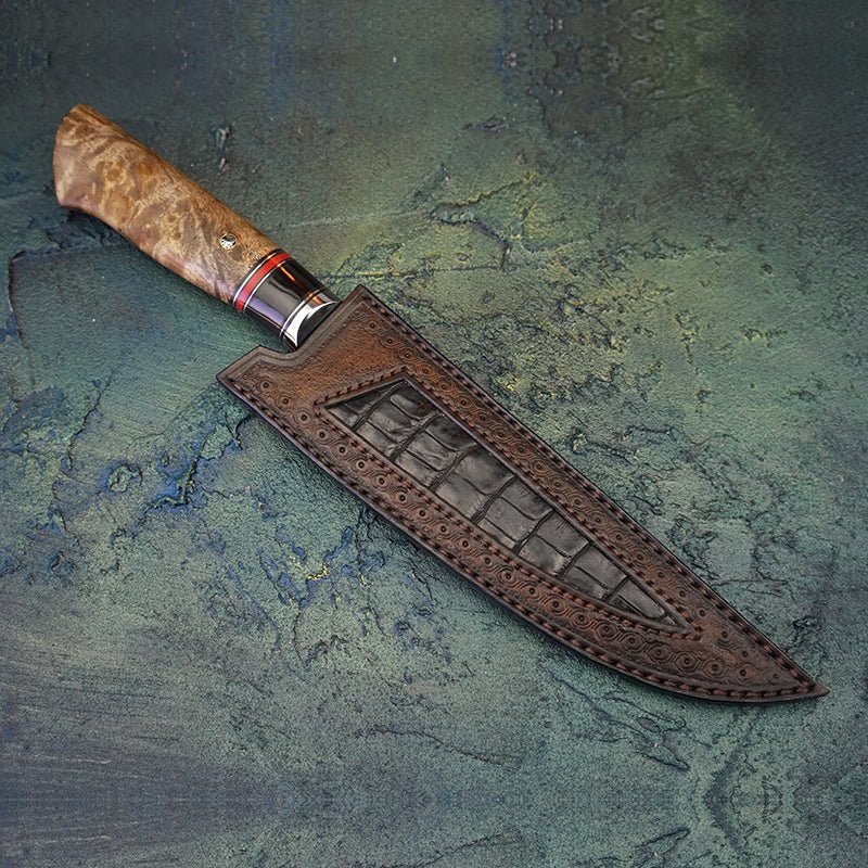 Handcrafted Damascus VG10 Knife with Leather Sheath - NZ Tackle