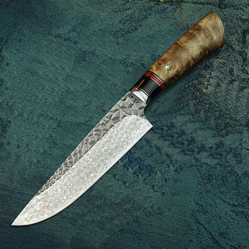 Handcrafted Damascus VG10 Knife with Leather Sheath - NZ Tackle