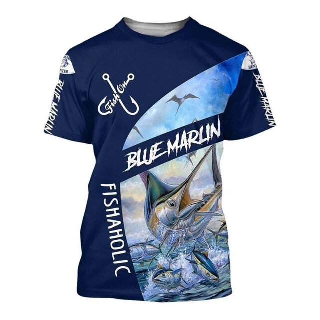 Men's Casual Polyester Fishing Scene T-Shirt - NZ Tackle