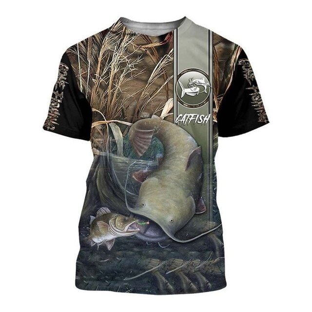 Men's Casual Polyester Fishing Scene T-Shirt - NZ Tackle