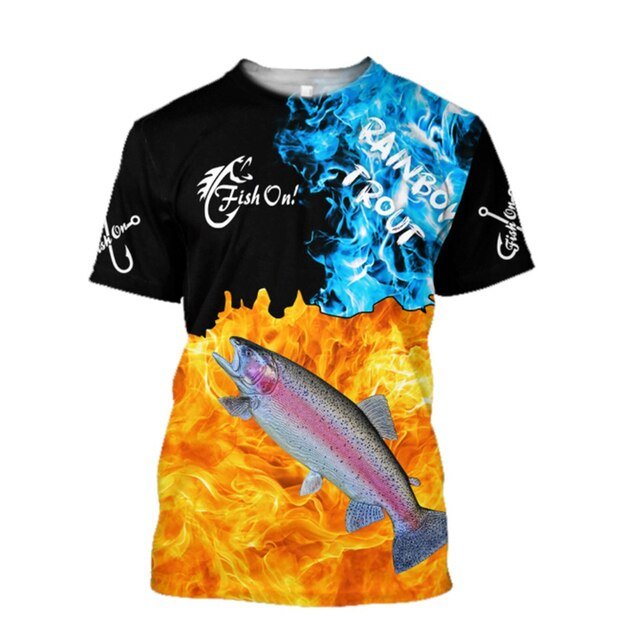 Men's Casual Polyester Fishing Scene T-Shirt - NZ Tackle