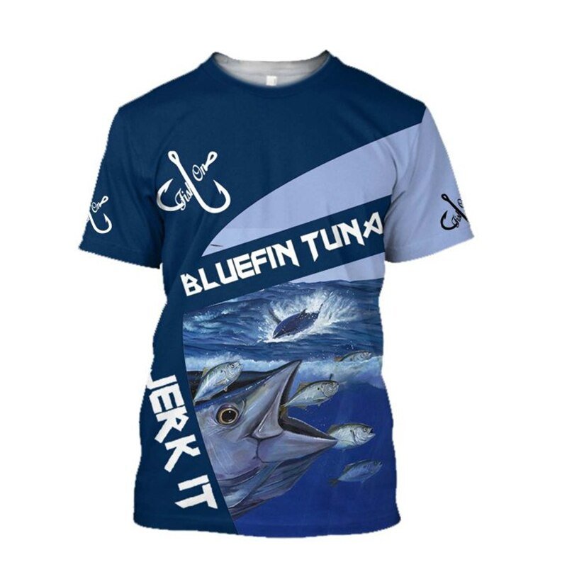Men's Casual Polyester Fishing Scene T-Shirt - NZ Tackle