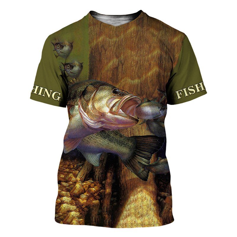 Men's Casual Polyester Fishing Scene T-Shirt - NZ Tackle