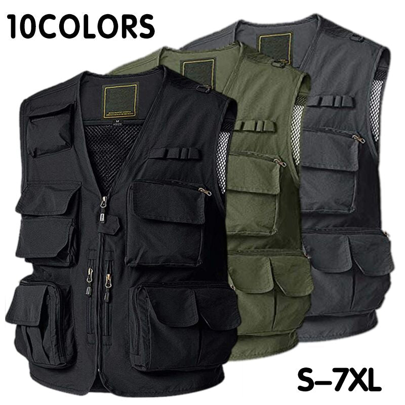 Quick - Drying Multi - Pocket Men's Fishing Waistcoat - NZ Tackle